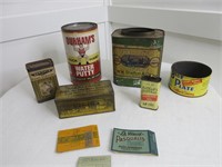 Group of Vintage Tins & Cigarette Labels