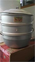 Large aluminum 2 layer steamer Great for dim sum