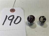 Two (2) Vintage Handblown Agate Glass Marbles