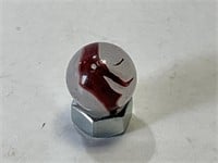 Vintage Akro Agate Silver Oxblood Glass Marble