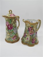 HAND PAINTED NIPPON PITCHERS