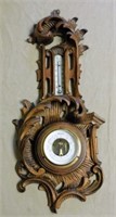 Belgian Rococo Carved Oak Barometer.