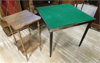 Vintage Folding Card Table and Occasional Table.