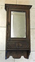 Mirrored Oak Hanging Medicine Cabinet.