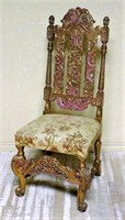 Ornate Carved Giltwood Side Chair.