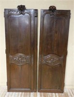 French Normandy Floral Carved Oak Doors.