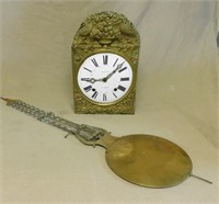 "Lescure a Cajare" Clock Face, Works and Pendulum.