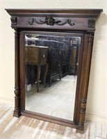 Henri II Oak Beveled Mirror.