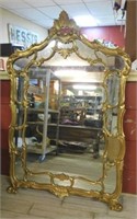 Large Rococo Gilt Framed Mirror.