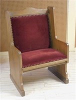 American Oak Deacon's Armchair.