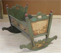 Adorable Hand Painted Rocking Cradle.