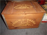 JD wooden parts box, Moline IL