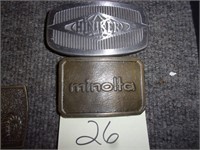 2 Hiniker & Minolta belt buckles