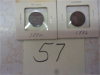 1882, 1886 Indian head pennies