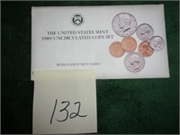 1989 unciculated mint set, Phill/Den