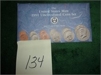 1991 uncirculated mint set, Phill/Den