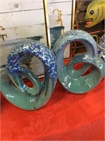 Blue Art Deco ceramic pieces