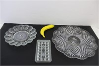Trio of Glass Serving Platters