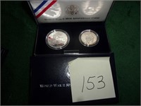 WWII 50th anniversary 2 coin proof set