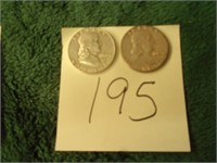 1959,1962 Franklin 1/2 dollars