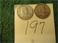 2 1953 Franklin 1/2 dollars