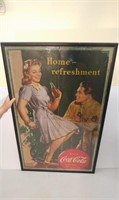 Framed 1944 Coca-Cola ad litho