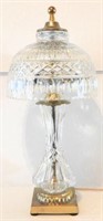 Lot #2505 - Cut crystal table lamp with brass