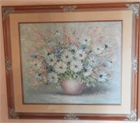 Lot #2533 - Original oil on canvas floral