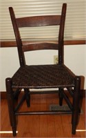 Lot #2582 - Splint bottom antique side chair