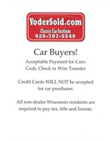 Car Buyer's  - Acceptable Payment