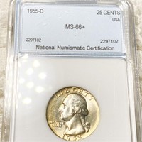 1955-D Washington Silver Quarter NNC - MS66+