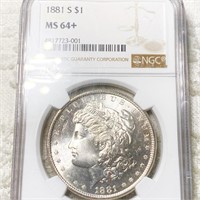 1881-S Morgan Silver Dollar NGC - MS64+