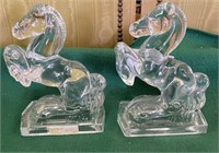 Glass Horse Bookends