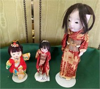 3 Oriental Dolls