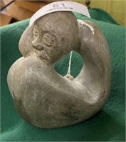 Stone Eskimo Carving-Woman w/Head on Knees