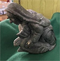 Stone Eskimo Carving-Woman w/Fish