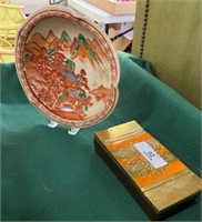 Oriental Bowl and Ceramic Cigarette Box