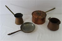 Vintage Copper Coffee Pot, Cauldron, Pot & Pan