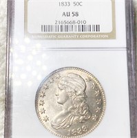1833 Capped Bust Half Dollar NGC - AU58