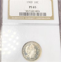 1900 Barber Silver Dime NGC - PF65