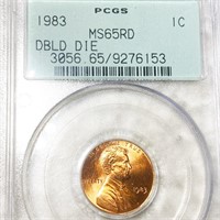 1983 DDO Lincoln Wheat Penny PCGS - MS 65 RD