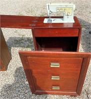 Walnut Sewing Machine Cabinet