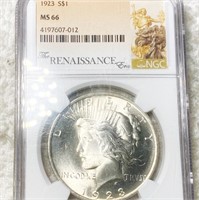 1923 Silver Peace Dollar NGC - MS66