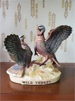 Wild Turkey Decanter. One turkey has chip on beak