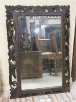 Louis XIII Style Carved Oak Mirror.