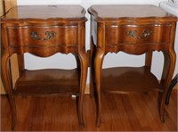 Pair French Provincial Cherry Nightstands as foun
