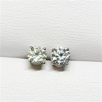 Certified 14K  Diamond (0.8Ct, I-2, G-H) Earrings