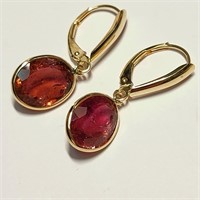 $2000 14K  Garnet(7ct) Earrings