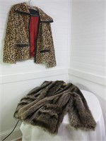 Faux Fur Coat and Faux Leopard Jacket