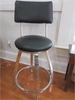 Chrome & Black Swivel Bar Stool